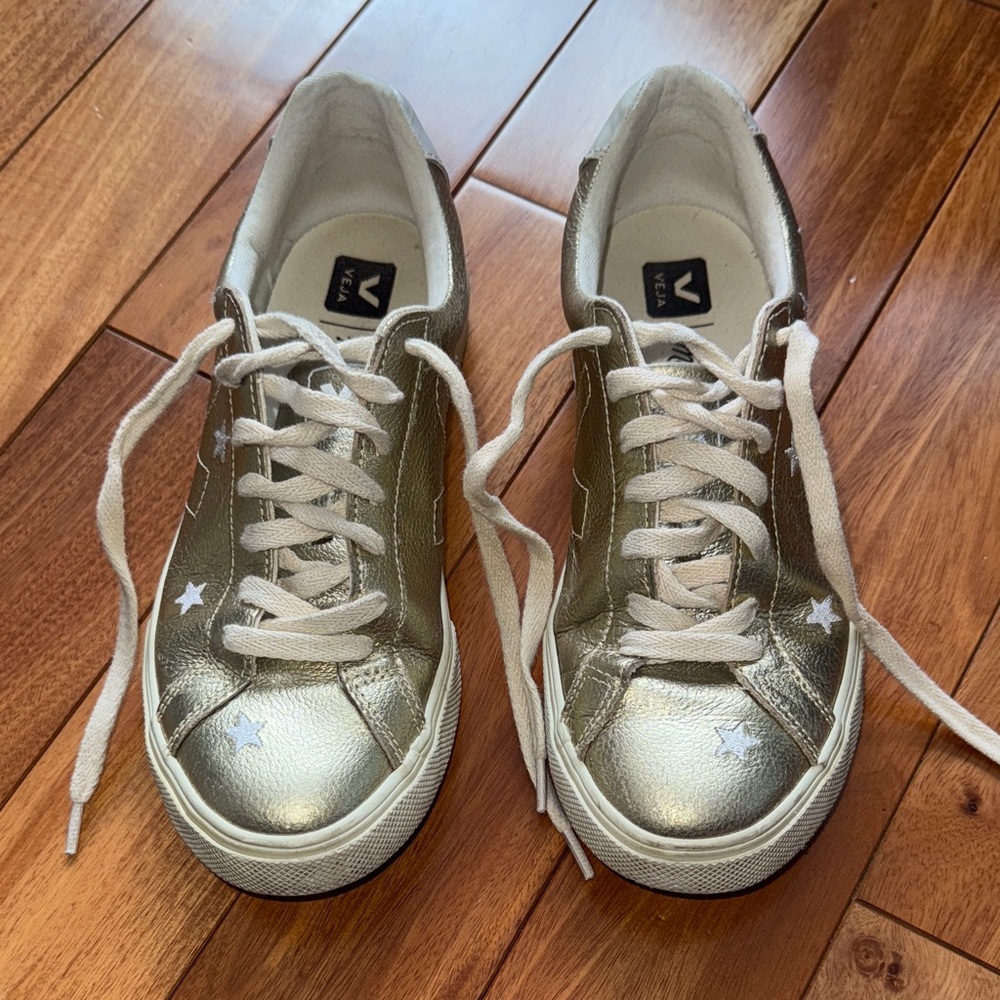 Veja Gold Sneakers with White Accents
